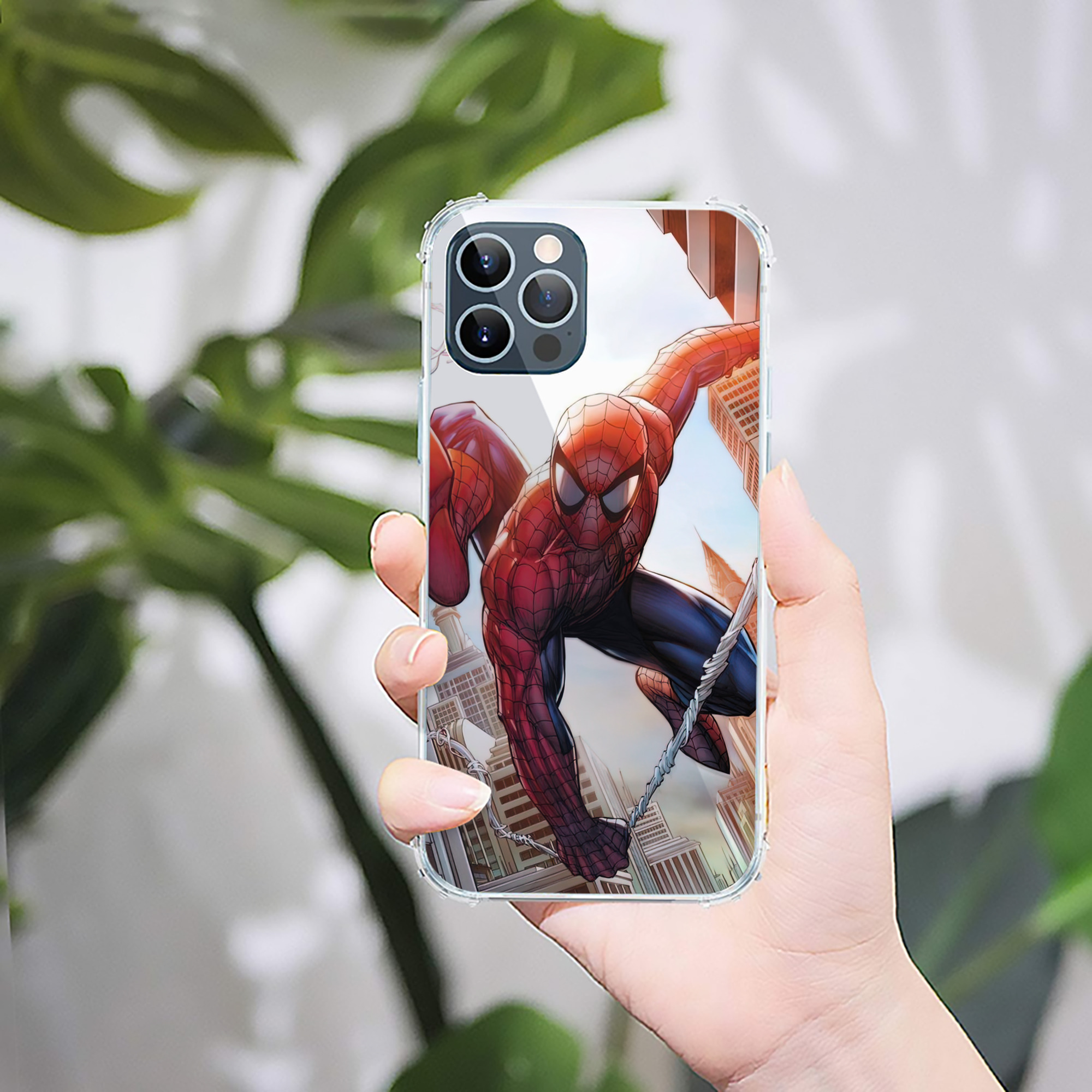 （画像用） Spider Man スパイダーマン 【iPhone 12シリーズ対応】透明スマホケース（クリアソフトケース）